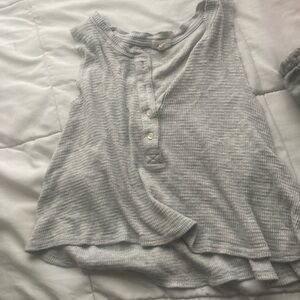 Light gray aerie waffle tank
